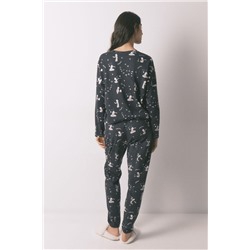 Pijama largo 100% algodón gris El Principito