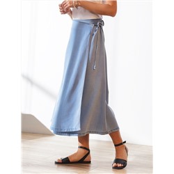 Юбка миди на запах А-силуэта из джинсового лиоцелла