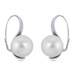 Серьги (Майорка 16мм белая; покрытие родий), Есть комплект