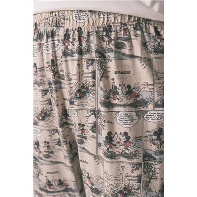 Pijama largo 100% algodón blanco Mickey Mouse
