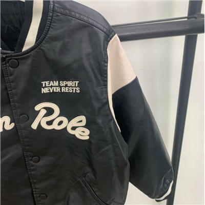 Детская кожаная куртка-бомбер ЗАР*А