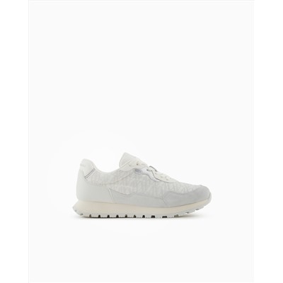 Sneakers with allover logo inserts