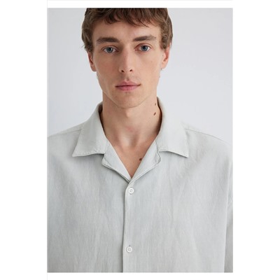Mavi Yeşil Gömlek Oversize / Geniş Kesim 0210679-70148