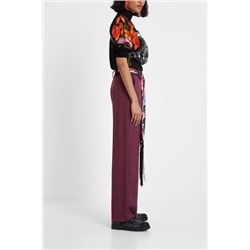 Pantalón jaquard cinturón pañuelo