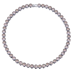 Колье Теннис (кристаллы SW пыльная роза 6мм; покрытие родий) 44-49см, Есть комплект