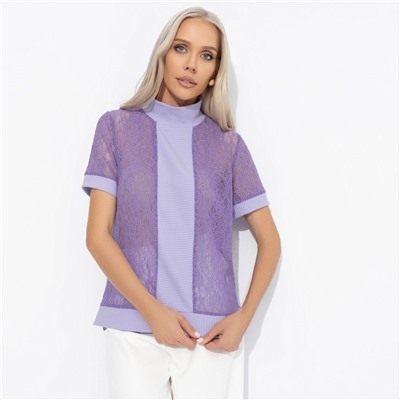 Футболка комбинированная, Фирменное приветствие (сиреневый)