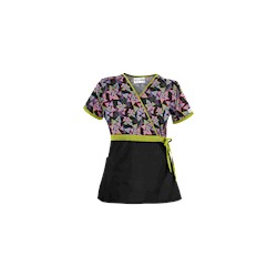 UA Right Angle Black Mock Wrap Scrub Top