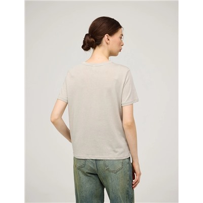 Бежевая базовая футболка HASS