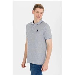 Erkek Gri Melanj Basic Polo Yaka Tişört