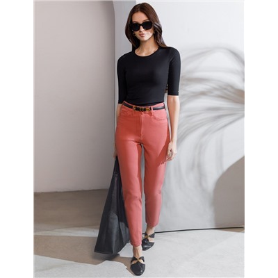 Футболка из трикотажа в широкий рубчик