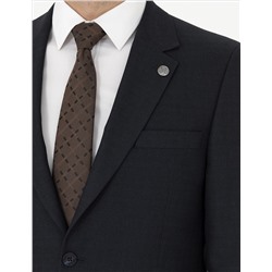 Lacivert Slim Fit Çizgili Takım Elbise