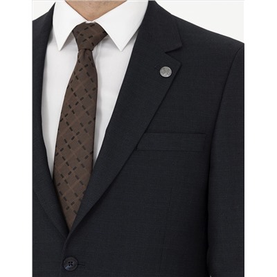 Lacivert Slim Fit Çizgili Takım Elbise