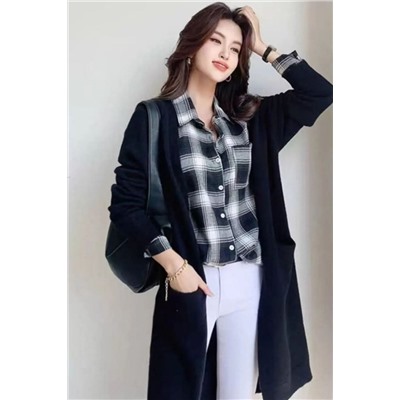 Женский трикотажный кардиган средней длины  МАНГ*О