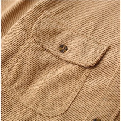 Мужская однотонная вельветовая рубашка