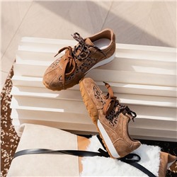 Женские замшевые кроссовки с леопардовым принтом