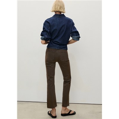 Jeans flare crop bolsillos