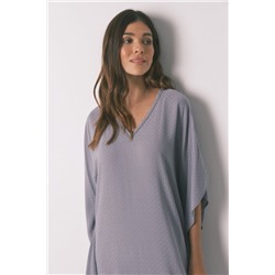 Vestido caftán viscosa gris