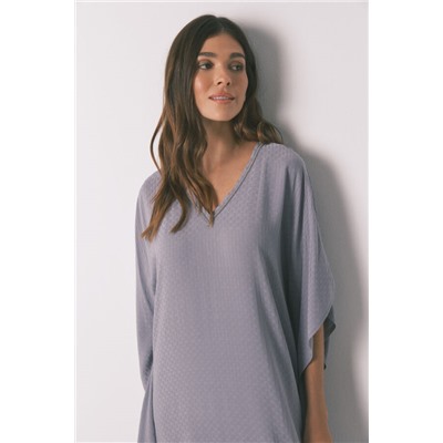 Vestido caftán viscosa gris