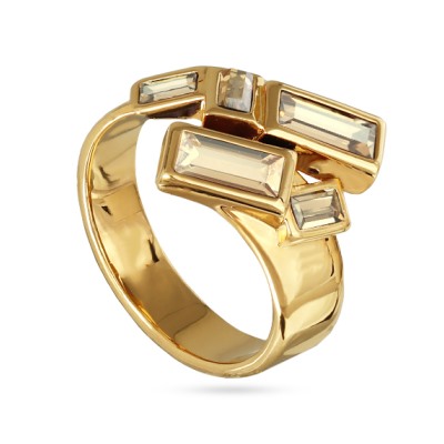 Кольцо Богемия (кристаллы SW шампань; покрытие золото), Есть комплект