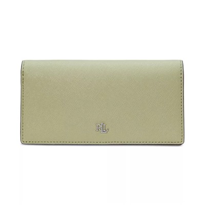 Lauren Ralph Lauren Crosshatch Leather Slim Snapped-Closure Wallet