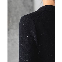 Джемпер поло с застежкой на пуговицы из хлопковой пряжи с пайетками