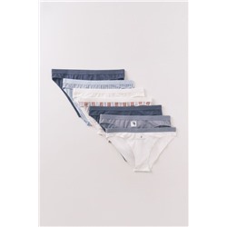 Pack 7 bragas clásicas algodón azul logo