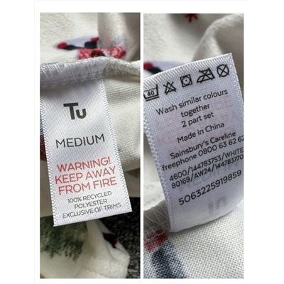 Женская флисовая пижама с новогодним принтом, экспорт в Великобританию