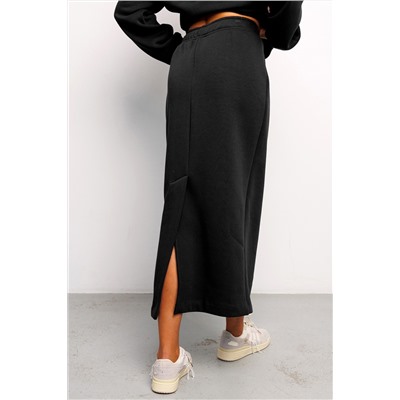 Юбка длинная макси с разрезом 388BLK