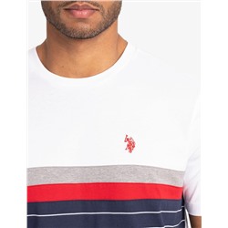 COLOR BLOCK YARN DYE STRIPE T-SHIRT