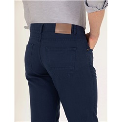Lacivert Slim Fit Kanvas Pantolon