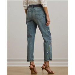 Lauren Ralph Lauren Women's Print Boyfriend Tapered Ankle Jeans