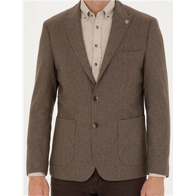 Kahverengi Slim Fit Ceket