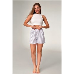 Шорты женские домашние в полоску серые