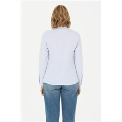 Kadın Açık Mavi Uzun Kollu Basic Gömlek