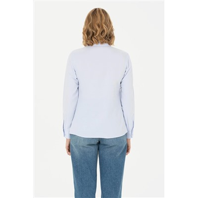 Kadın Açık Mavi Uzun Kollu Basic Gömlek