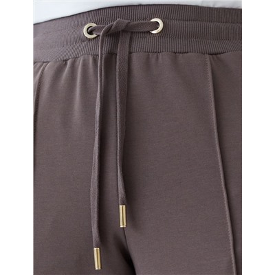 Прямые трикотажные брюки на резинке из футера двухнитки эластичные