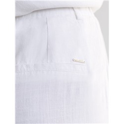 Свободные брюки палаццо на эластичном поясе изо льна с вискозой