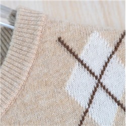 Женский вязаный кардиган из овечьей шерсти с геометрическим узором