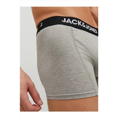 Jack & Jones Erkek 3'lü Düz Renk Boxer Paketi