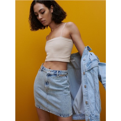 Mini denim skirt