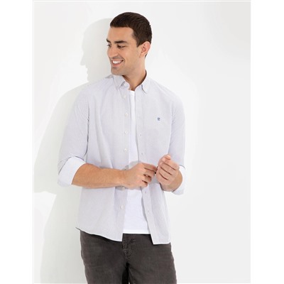 Lacivert Slim Fit Uzun Kollu Gömlek