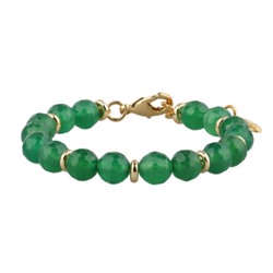 Браслет Селена (агат зеленый; покрытие золото) 17-22см, Есть комплект