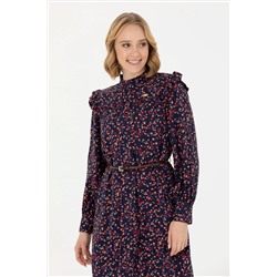 Kadın Lacivert Dokuma Elbise