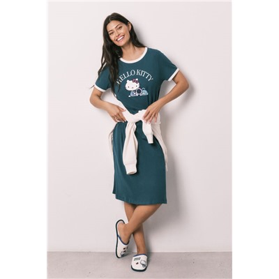 Camisón Hello Kitty algodón verde