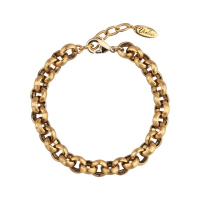 Браслет (звено 9мм; покрытие античное золото) 21-23см, Есть комплект