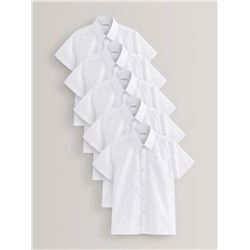 White Regular Fit 5 Pack Short Sleeve School Shirts (3-17yrs) БУДЕТ ПЛАТНАЯ ДОСТАВКА ПО ТУРЦИИ