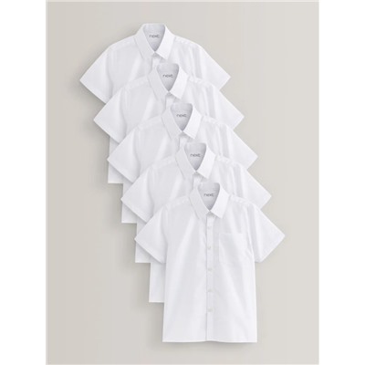 White Regular Fit 5 Pack Short Sleeve School Shirts (3-17yrs) БУДЕТ ПЛАТНАЯ ДОСТАВКА ПО ТУРЦИИ