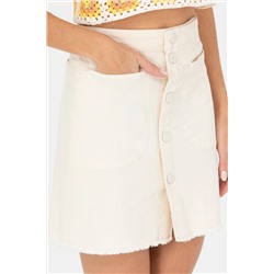 Kadın Krem Dokuma Etek
