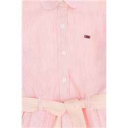 Kız Çocuk Açık Pembe Dokuma Elbise