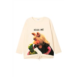 Sudadera La rana Gustavo y Piggy Teleñecos Disney - Crudo